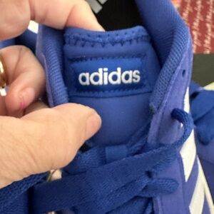 adidas Blue suede lace up sneakers brand new in the box. Size 12.